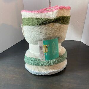 🌈 Pillowfort Multicolor Striped Knit Throw Blanket – Rainbow Pastel – 50" x 60"